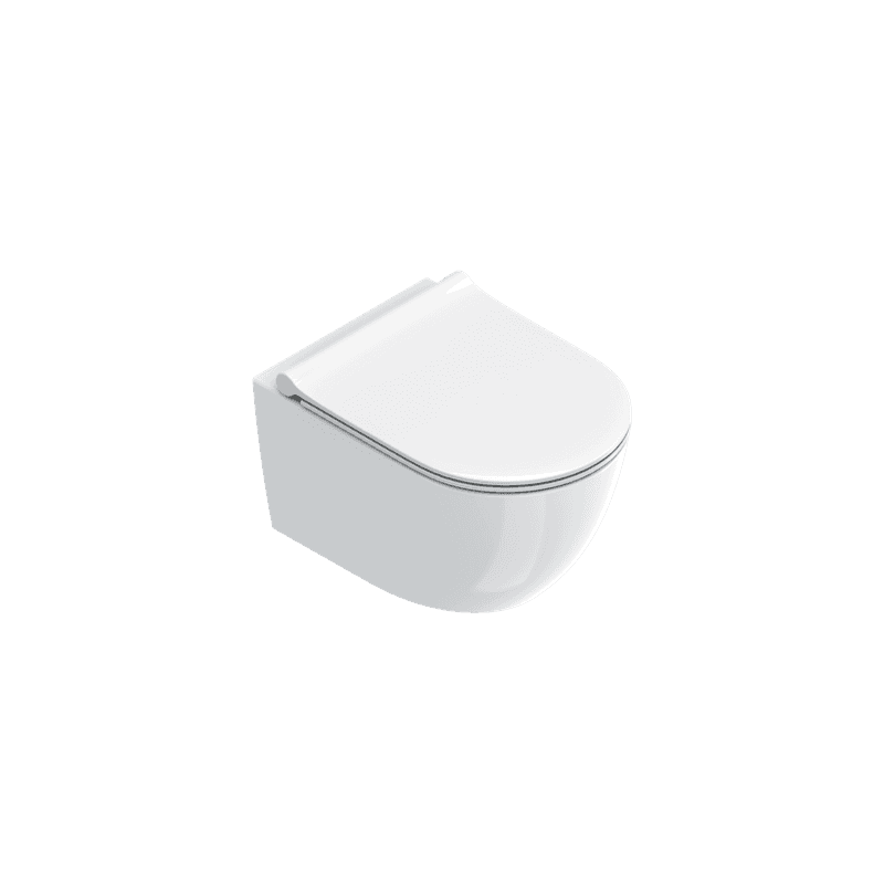 Sfera Compact Rimless Wall Hung Toilet Gloss White With Slim Seat (excl Cistern)