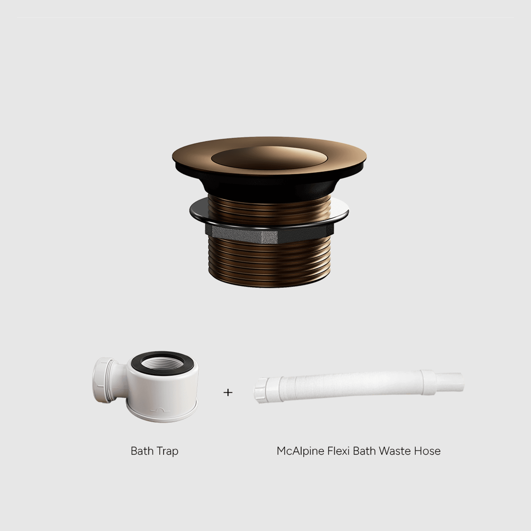Versa Pop Up Bath Waste Kit 40mm | Non-Overflow Short Tail
