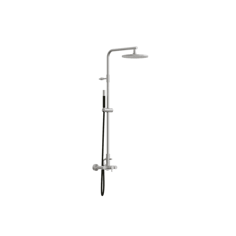 Classy Wall Mount Shower Column With External Mixer & Handshower Polished Stainless Steel