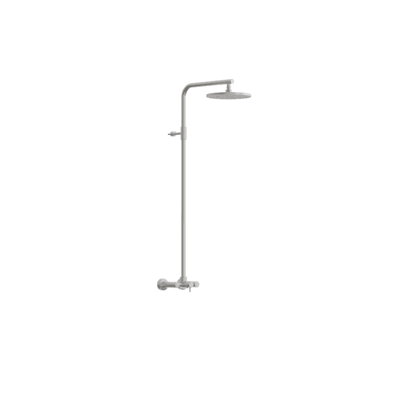 Classy Wall Mount Shower Column With External Mixer Polished Stainless Steel