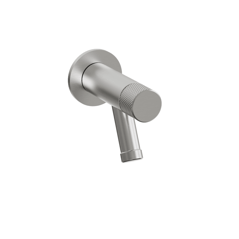 Spring Wall Mount Garden Tap With Hose Connection Polished Stainless Steel
