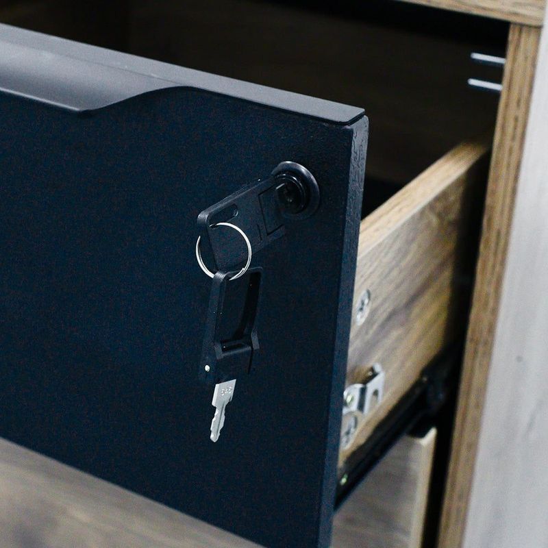 Daxton Mobile Cabinet 41cm - Warm Oak & Black