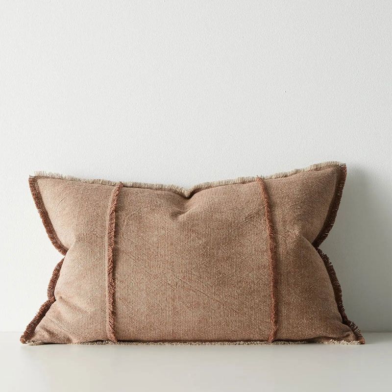 Weave Home Adela Cushion - Rust | Linen Blend