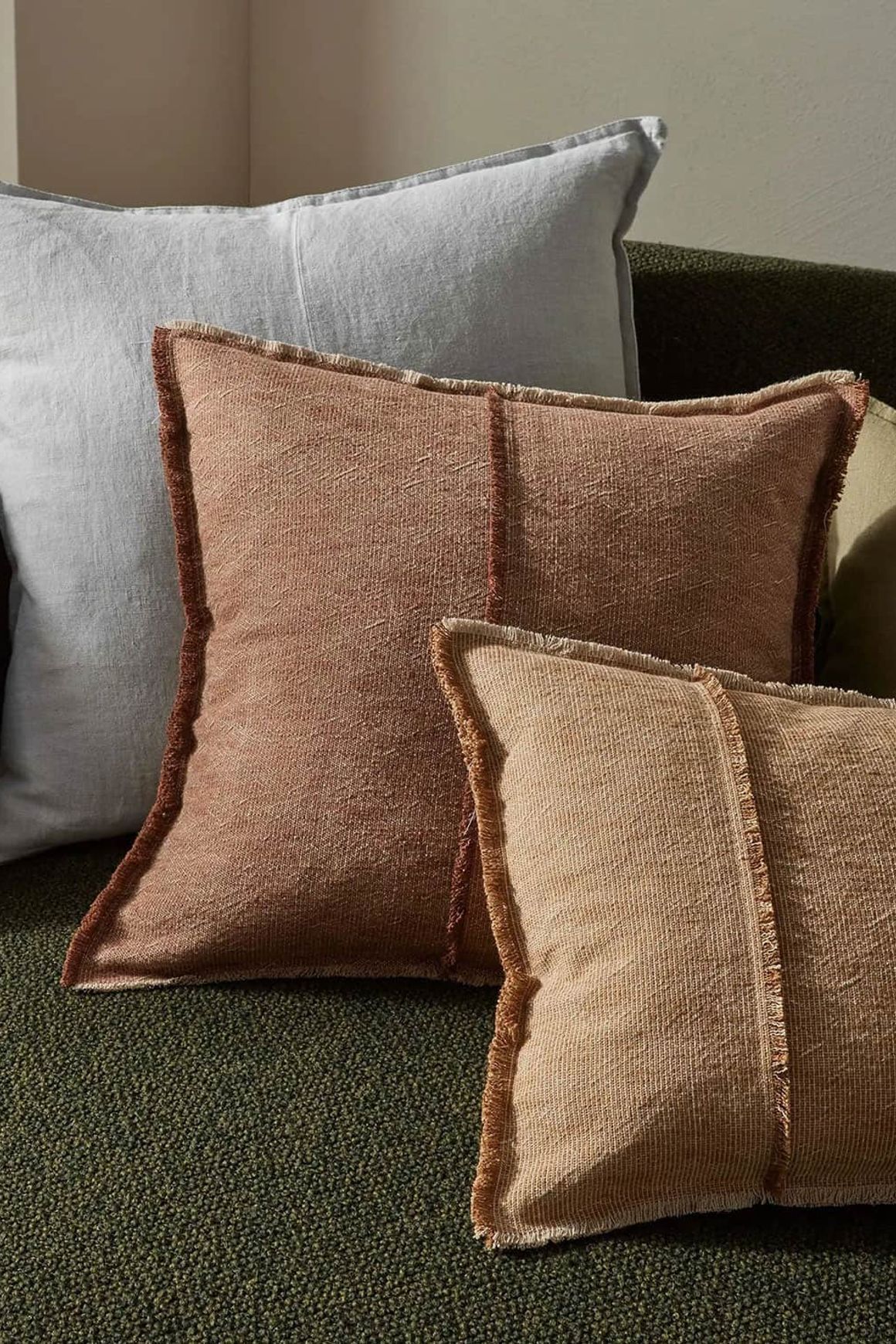 Weave Home Adela Cushion - Rust | Linen Blend