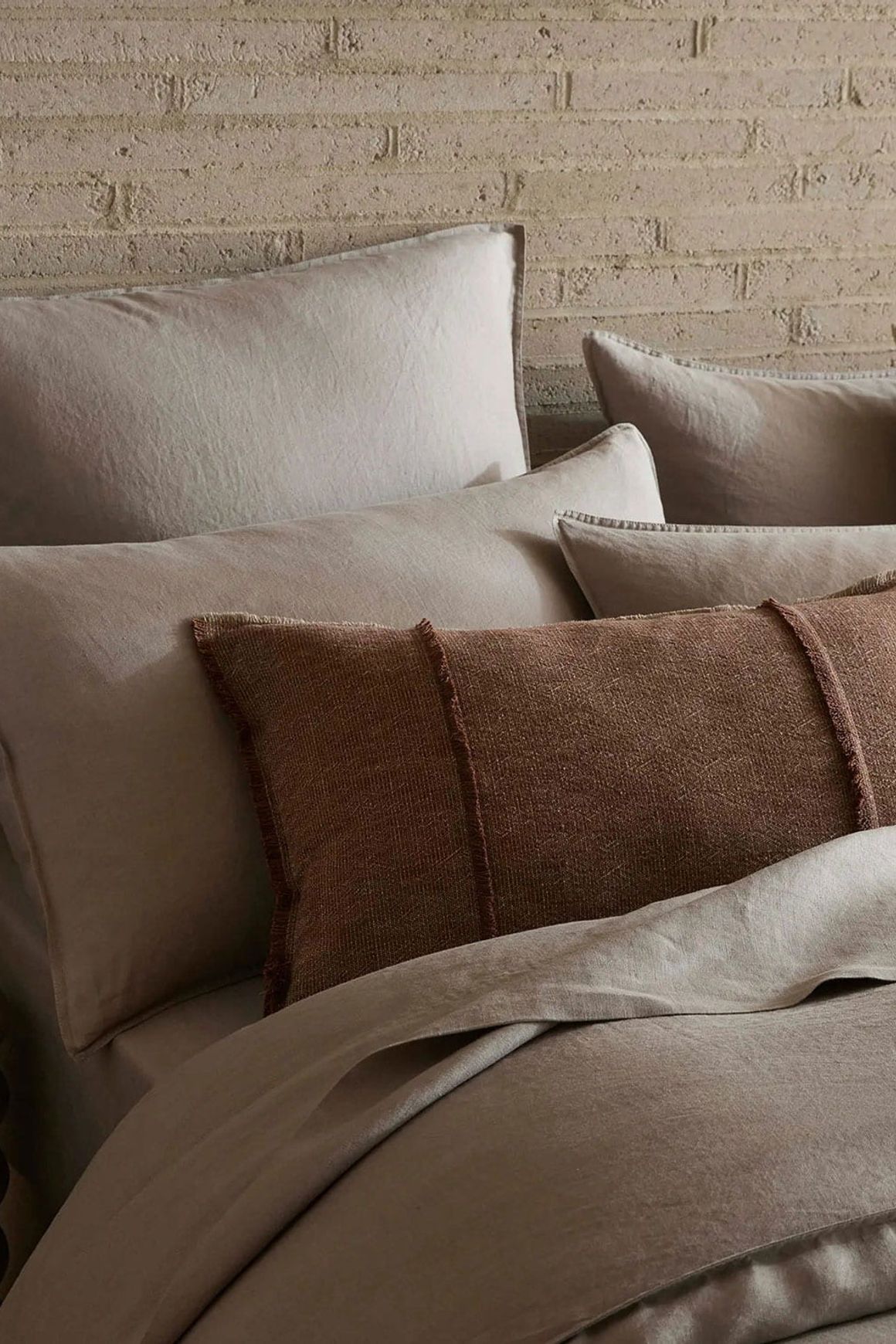 Weave Home Adela Cushion - Rust | Linen Blend