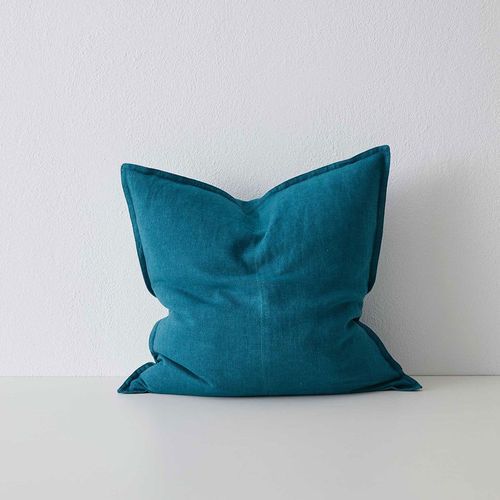 Weave Home European Linen Como Cushion - Teal | Square and Lumbar | Three Sizes