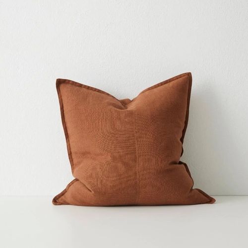 Weave Home European Linen Como Cushion - Tobacco | Square and Lumbar | Three Sizes