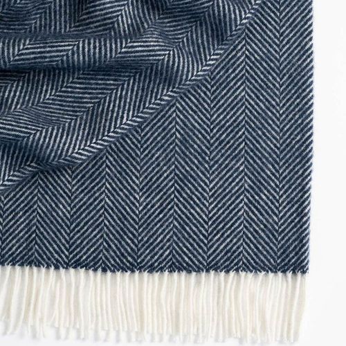 Weave Home Magnus Throw - Navy | 100% Wool