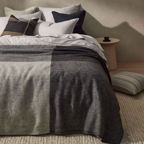 Weave Home Riverton Throw - Charcoal | 100% Wool