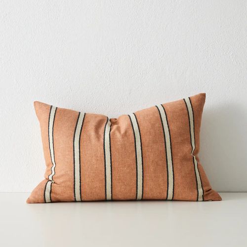 Weave Home Vinnie Striped Cushion - Terracotta | Square and Lumbar