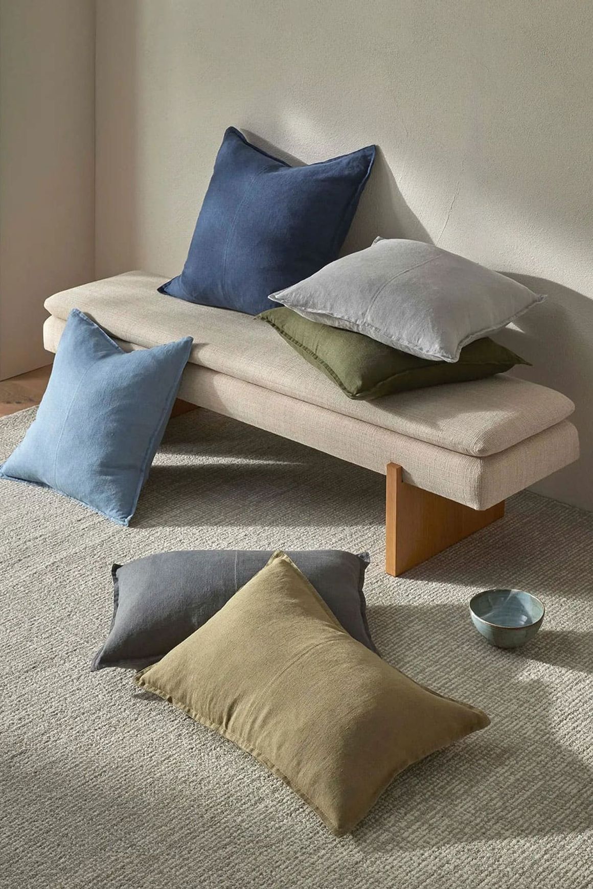 Weave European Linen Como Cushion - Atlantic | Three Sizes