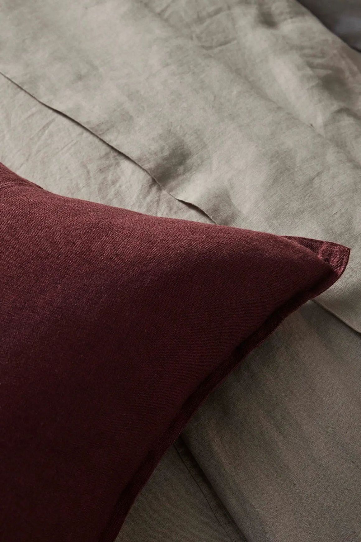 Weave European Linen Como Cushion - Garnet  | Three Sizes