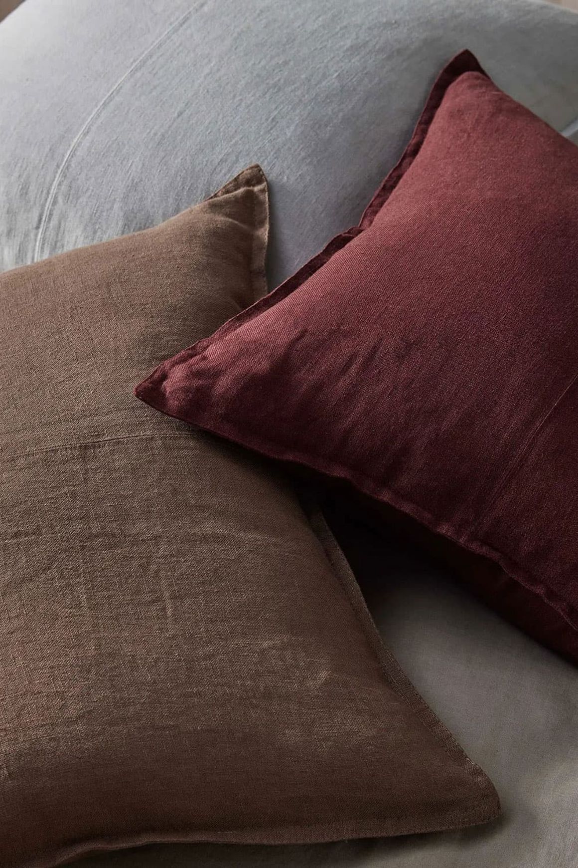 Weave European Linen Como Cushion - Garnet  | Three Sizes