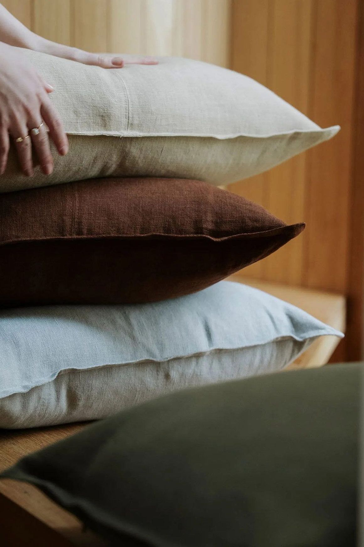 Weave European Linen Como Cushion - Oatmeal | Three Sizes