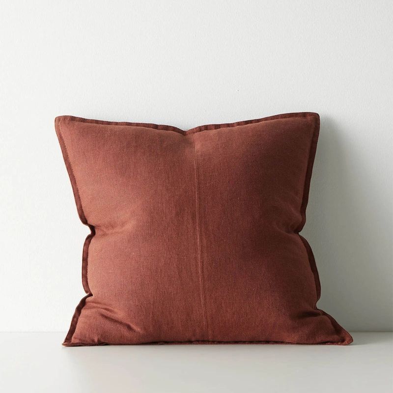 Weave European Linen Como Cushion - Rosewood | Three Sizes