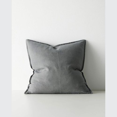 Weave European Linen Como Cushion - Steel | Three Sizes