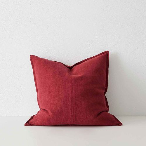 Weave Home European Linen Como Cushion - Rhubarb | Square and Lumbar | Three Sizes