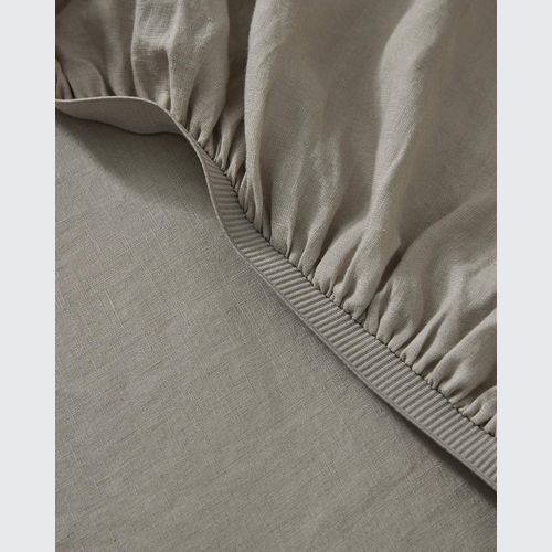 Ravello Linen Flat Sheet - Pebble | Weave Home