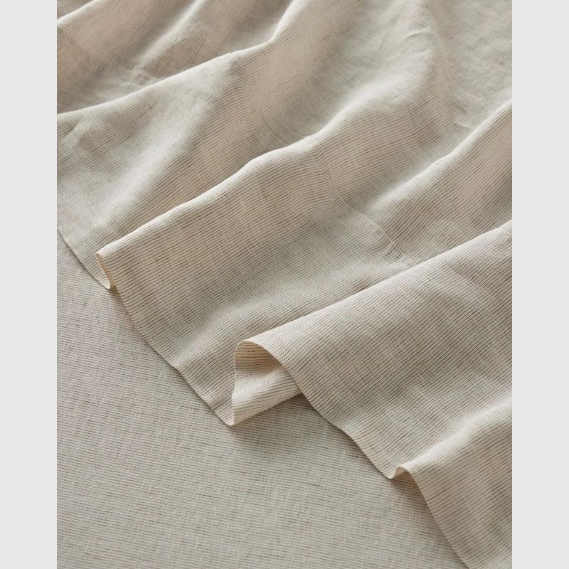 Ravello Linen Flat Sheet - Savanna Pinstripe | Weave Home