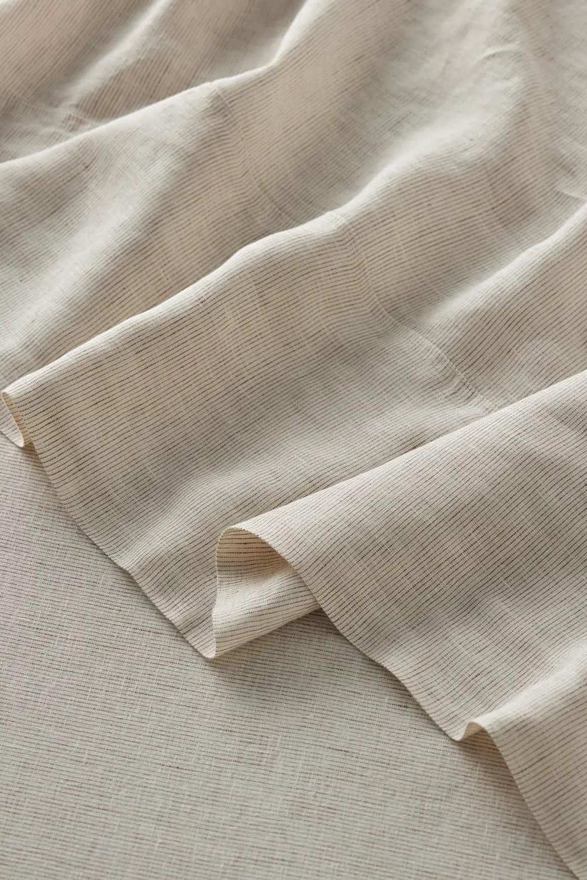 Ravello Linen Flat Sheet - Savanna Pinstripe | Weave Home