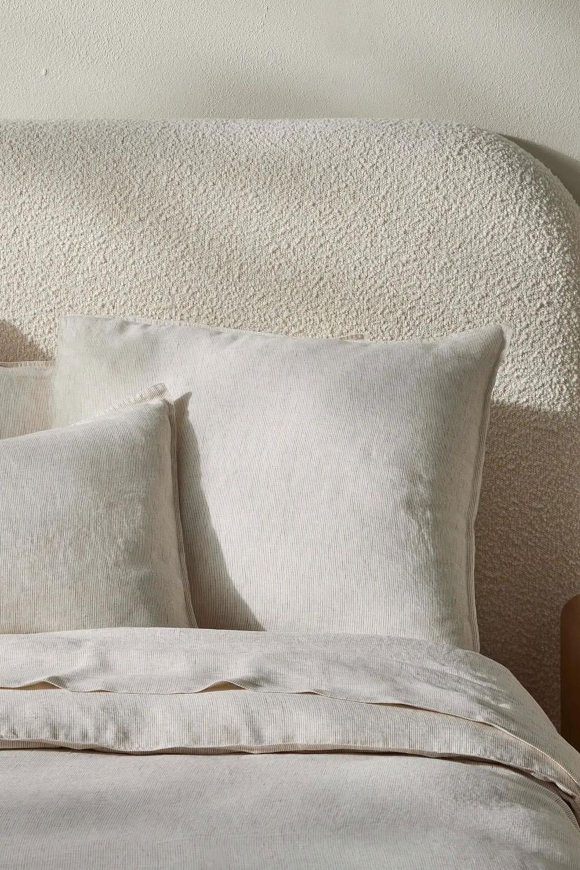 Ravello Linen Pillowcases - Savanna Pinstripe | Standard, King, or Euro