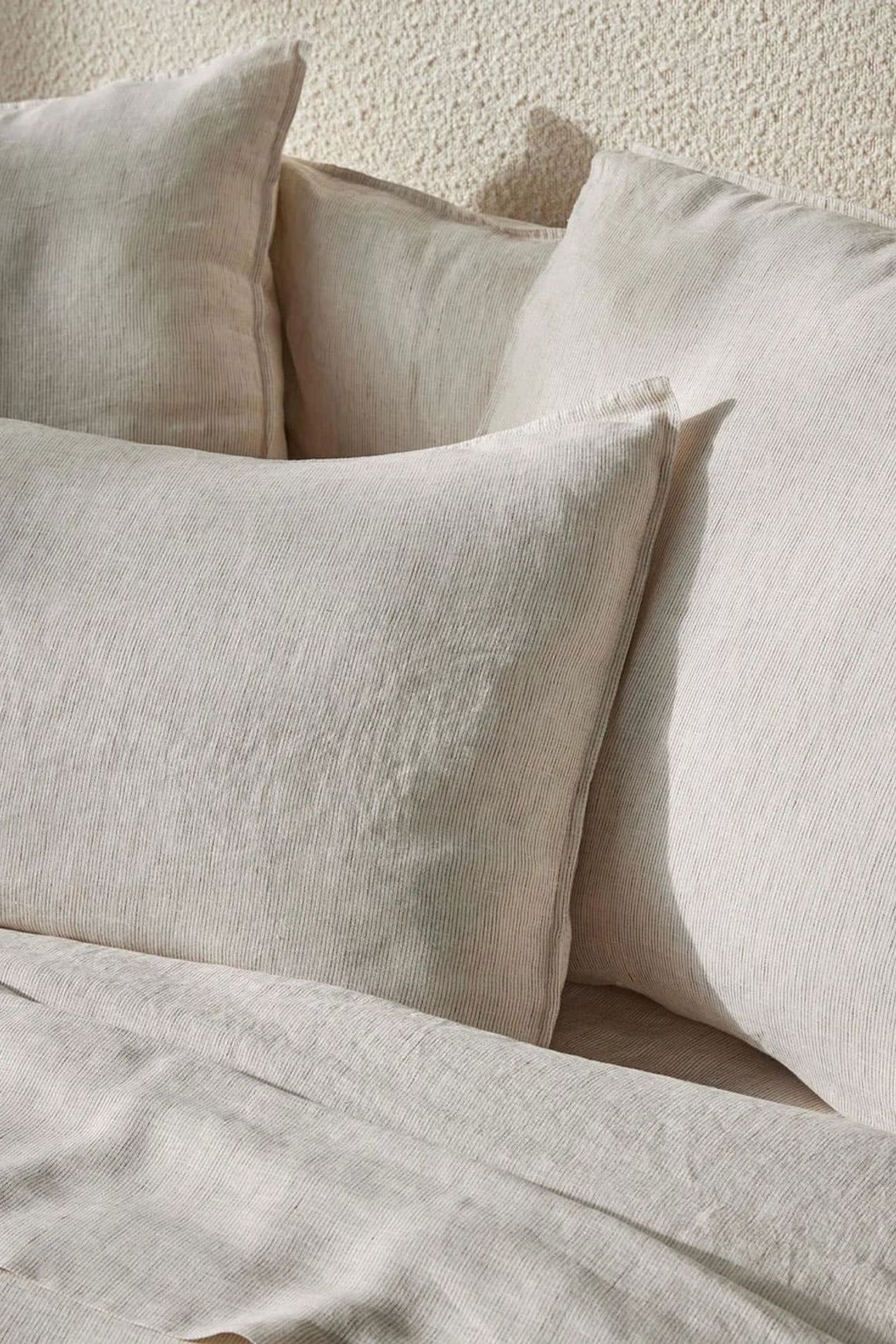 Ravello Linen Pillowcases - Savanna Pinstripe | Standard, King, or Euro
