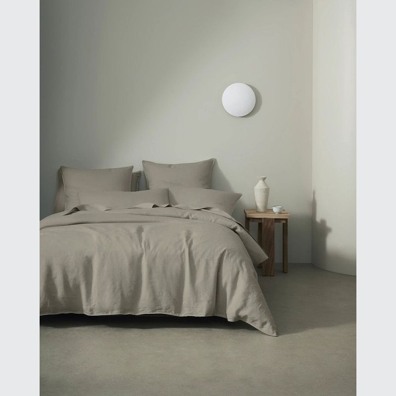 Ravello Linen Quilt Cover - Pebble | Weave Home