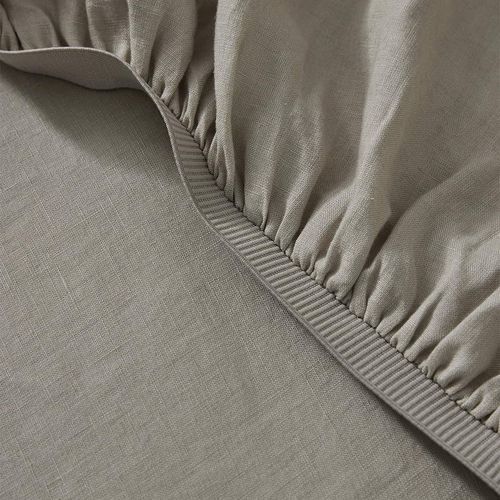 Ravello Linen Fitted Sheet - Pebble | Weave Home
