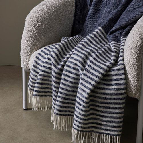 Weave Home Catlins Throw - Navy | 100% Wool Throw Blanket
