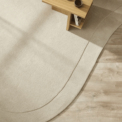 Baya Form 100% Wool Rug - Natural | Curved Form Rug