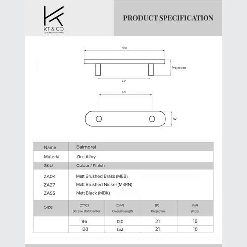 Balmoral Modern Kitchen Cupboard Handles
