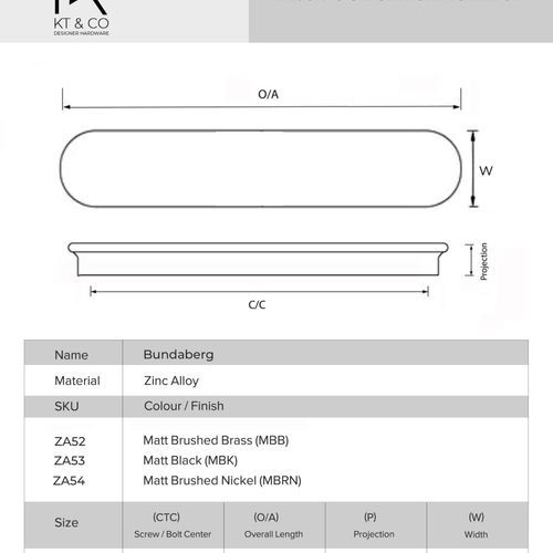 Kitchen lip pull handles Bundaberg Matt black /Brushed brass/Brushed nickel