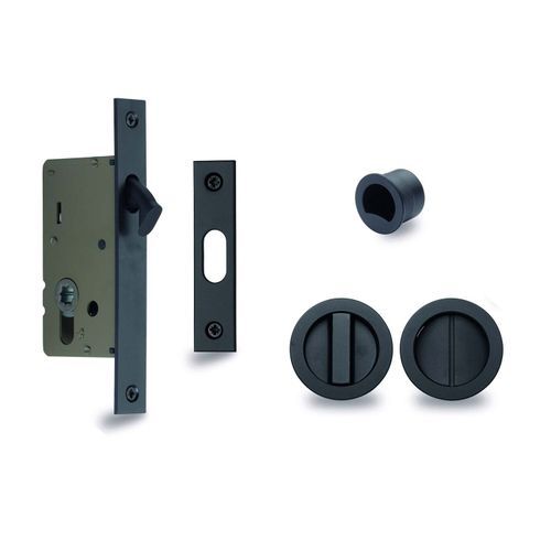Zanda Visca Flush Pull Kit Privacy Set Matt Black for Sliding Door 8106BLK