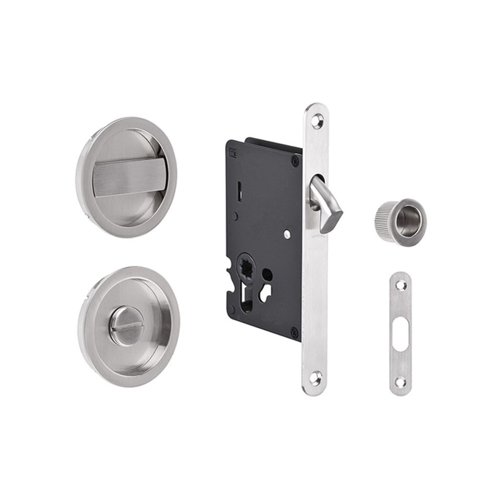 Zanda Visca Flush Pull Kit Privacy Set Brushed Nickel for Sliding Door 8106BN