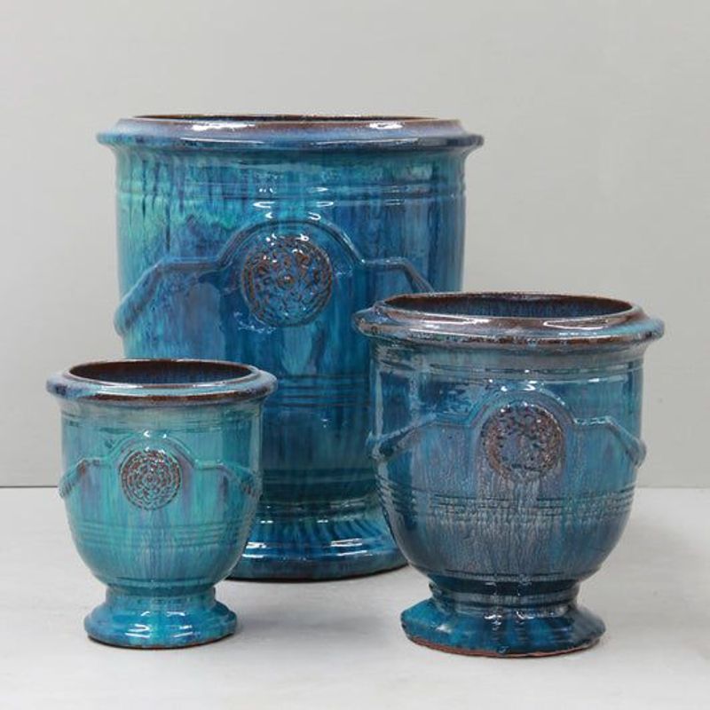 Silk Road Fireworks Green French Style Urn