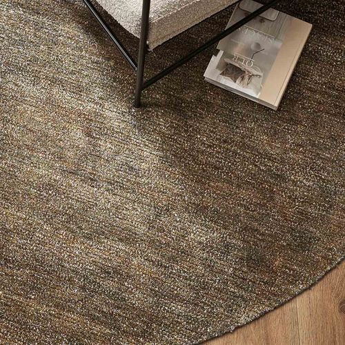 Baya Anchorage Round Floor Rug - Gravel