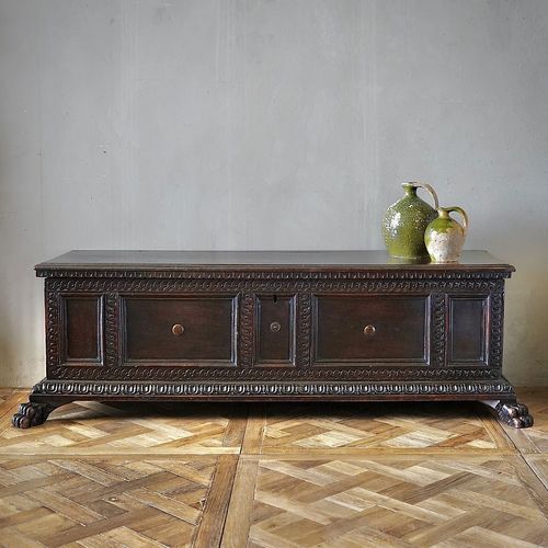 Italian 17th Century Walnut Cassone Chest