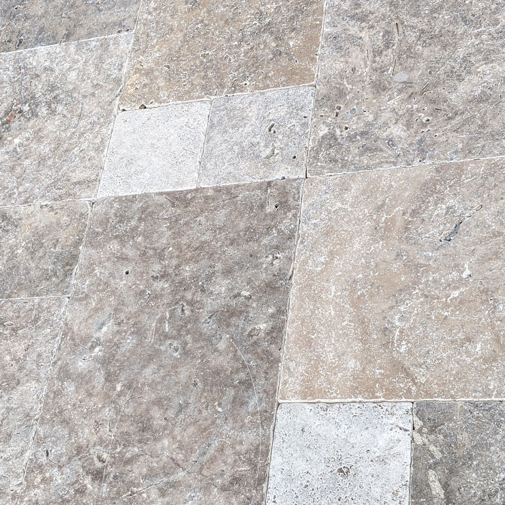 12mm Antique Silver Travertine French Pattern Tiles