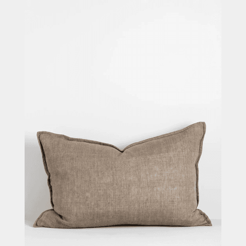 Baya Arcadia Handwoven Linen Cushion - Greige | Lumbar