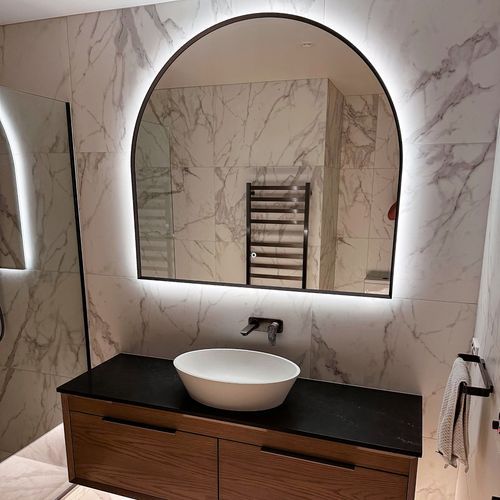 Code Solace Arch Framed Led Mirror 1200 x 1100mm - 5 Colours