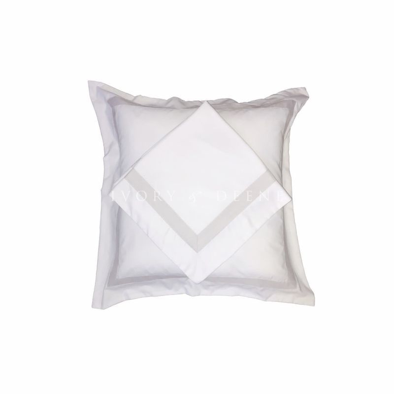 Ava Collection European Pillowcase Set - Champagne Trim