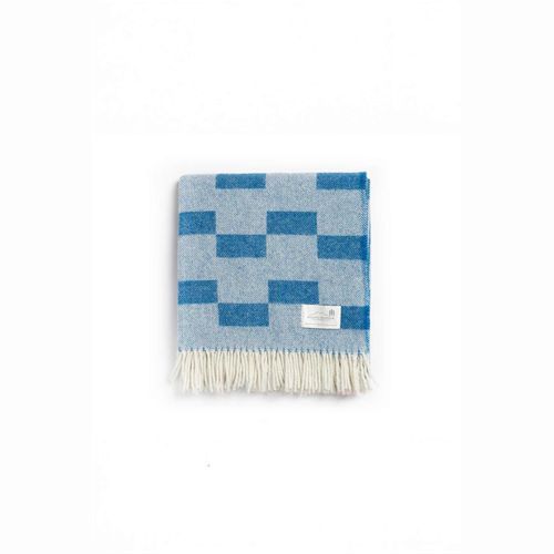 Ruanui Station Lambswool Throw - Backtrap Blue