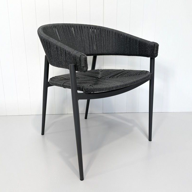 Bali Rattan Dining Chair - Charcoal