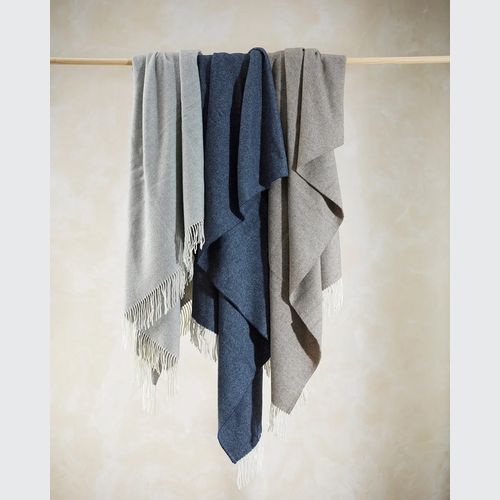 Baya Bambina Throw Blanket - Silver | Merino Wool and Cashmere