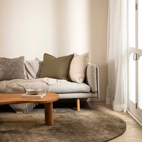 Baya Anchorage Round Floor Rug - Gravel