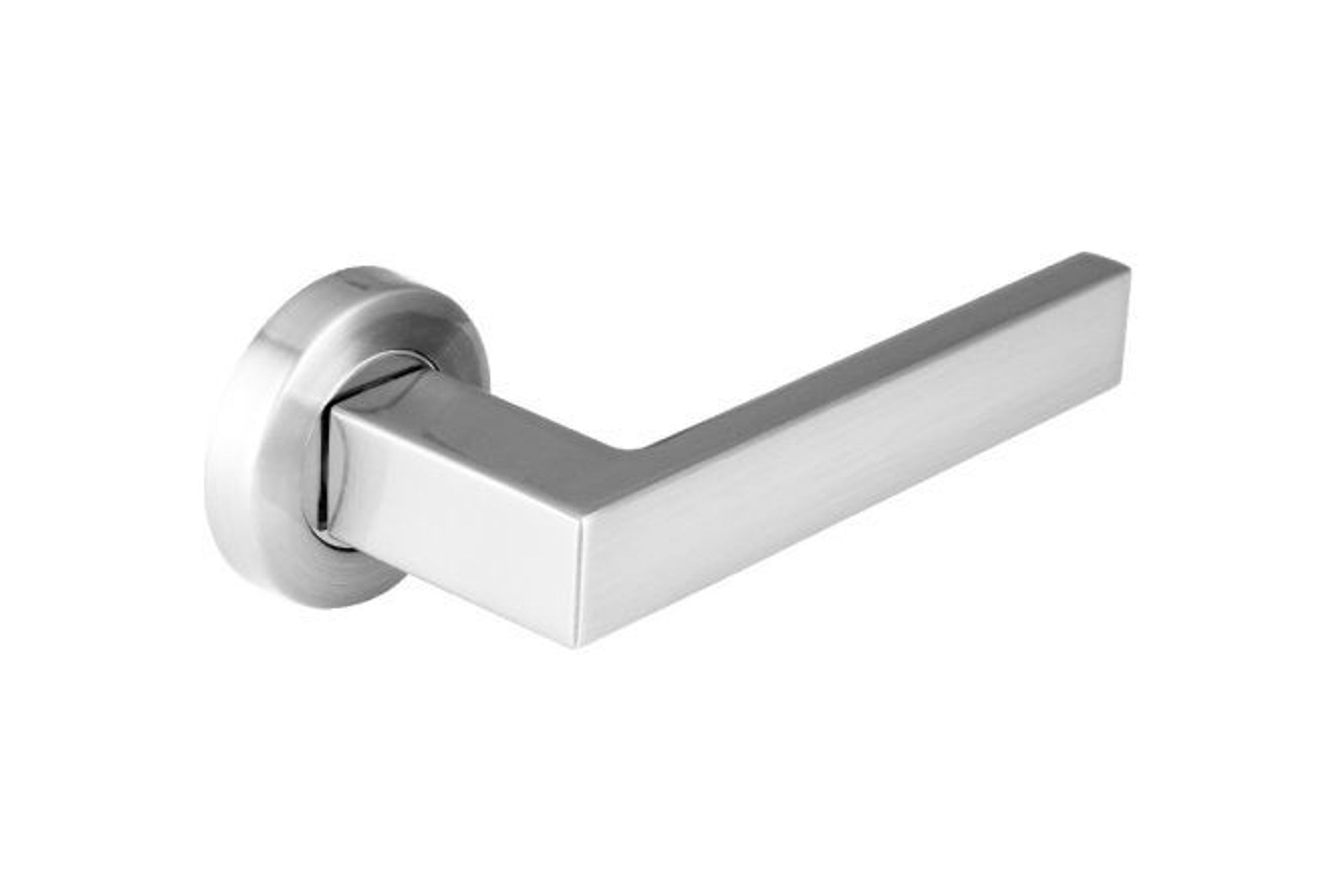 F1121L Lever Handle On Round Small Rose Brushed Nickel