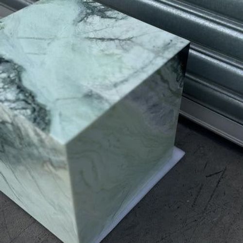 Cube Side Table - Twill Green Marble | Natural Stone Co.