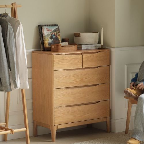 Berlin Natural Solid Oak 2 Over 3 Chest Drawers
