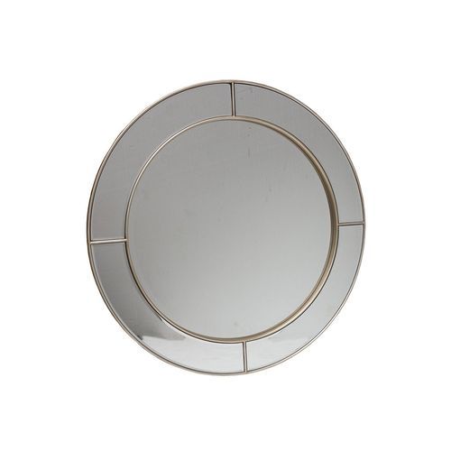 Beveled Centre Mirrored Segment Round Mirror
