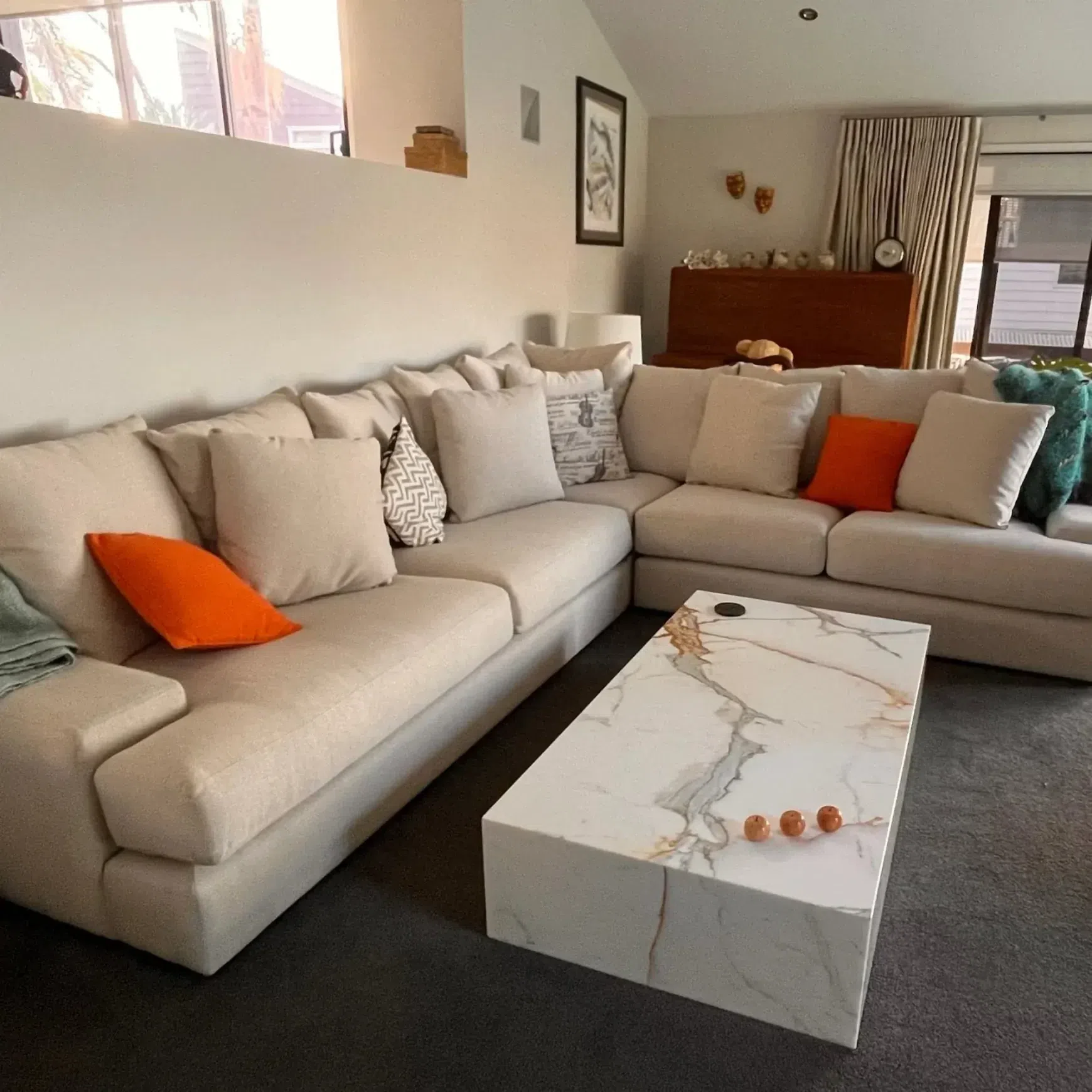 Block Coffee Table - Gold Calacatta Marble